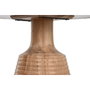 DKD Home Decor Mesa de Comedor de Acacia y Mármol 115x115x76 cm Blanco y Natural