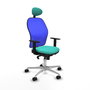 PIQUERAS Y CRESPO Silla de oficina Jorquera, Sincro, Turquesa y Azul