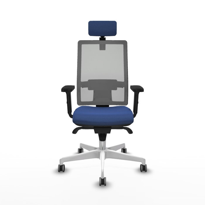 PIQUERAS Y CRESPO Silla de oficina Horna con mecanismo Sincro, Azul marino y Gris