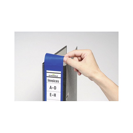 Durable Etiquetas de Lomo para Archivador Ordofix Autoadhesivas, Azul, 10 Unidades