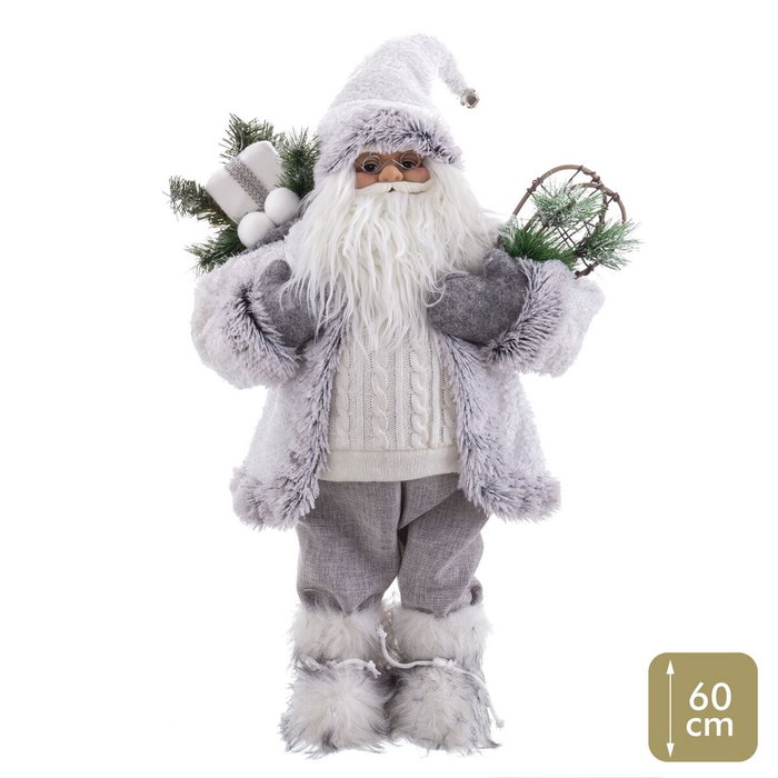Adorno Navideño Blanco Plástico Poliresina Tejido 60 cm Adorno Navideño Blanco Plástico Poliresina Tejido 60 cm