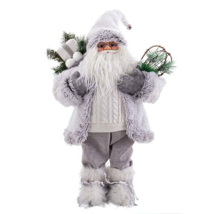 Adorno Navideño Blanco Plástico Poliresina Tejido 60 cm Adorno Navideño Blanco Plástico Poliresina Tejido 60 cm