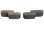 DKD Home Decor Macetero Moderno Azul Gris Cemento Set de 2 Piezas Dimensiones 14 x 11 x 24 cm