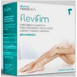 NOVATECH Flevifim 30Sticks, Complemento Alimenticio para Piernas Cansadas, Sabor Naranja