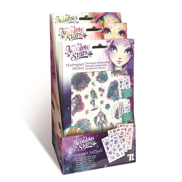 Nebulous Stars Tatuajes Temporales para Niños 7+ Años
