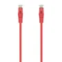 AISENS A145-0561 Cable de Red RJ45 Cat6a UTP 10 Gigabit Ethernet, 500 MHz, 2 Metros, Rojo, LSZH, 100% Cobre, Conectores Macho, PoE