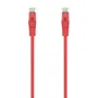 AISENS A145-0561 Cable de Red RJ45 Cat6a UTP 10 Gigabit Ethernet, 500 MHz, 2 Metros, Rojo, LSZH, 100% Cobre, Conectores Macho, PoE