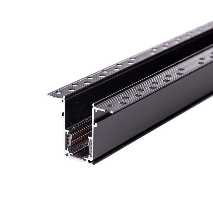 Carril Magnético Empotrado 63mm Negro 2M Carril Magnético Empotrado 63mm Negro 2M