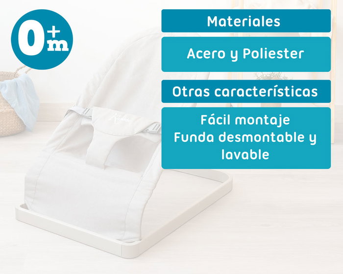 KioKids Hamaquita para Bebé Gris Claro - Práctica, Ligera y Segura para los Primeros Meses