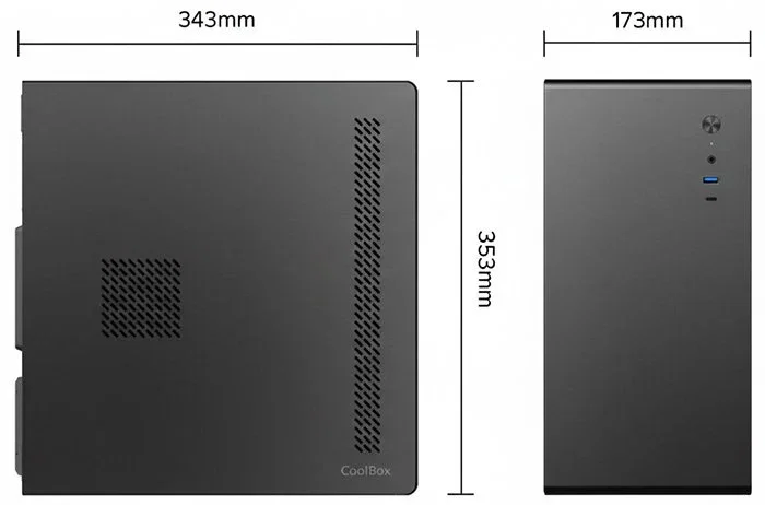 Coolbox COO-PCM640C-0 Caja PC Micro ATX M640C Semitorre Negra sin Fuente 2 USB 3.2 (1xA 1xC) Compatible con GPU hasta 300mm