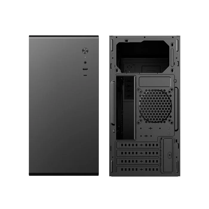 Coolbox COO-PCM640C-0 Caja PC Micro ATX M640C Semitorre Negra sin Fuente 2 USB 3.2 (1xA 1xC) Compatible con GPU hasta 300mm