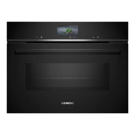Siemens CM776GKB1 Horno Integrado iQ700 con Función Microondas, 45L, 900W, Negro/Acero Inoxidable, Home Connect, Limpieza Pirolítica e Hidrolítica
