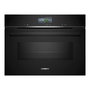 Siemens CM776GKB1 Horno Integrado iQ700 con Función Microondas, 45L, 900W, Negro/Acero Inoxidable, Home Connect, Limpieza Pirolítica e Hidrolítica