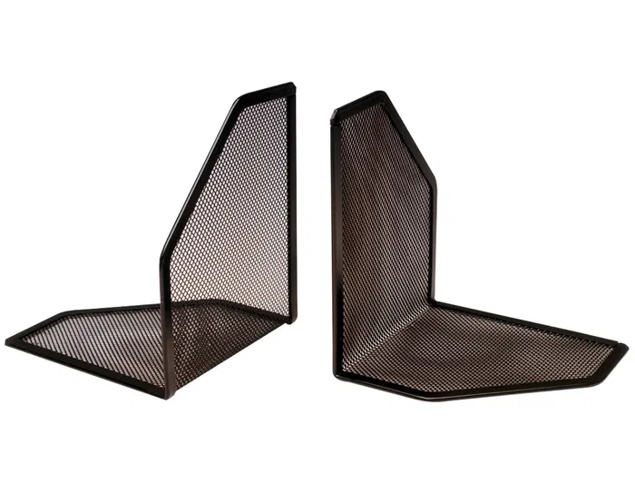 Q-connect Apoyalibros Metálico Rejilla KF00857 Negro Juego 170x140x135 mm