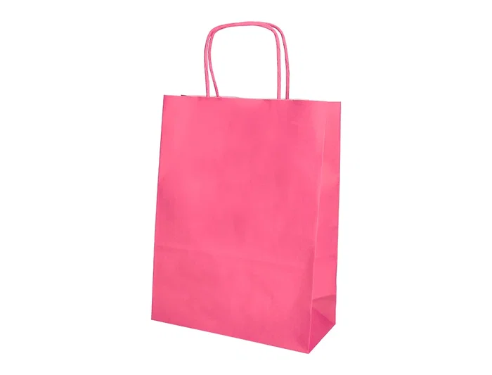 Q-connect Bolsa Papel Celulosa Rosa con Asa Retorcida 240x320x100 mm (25 Unidades)