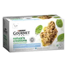 Purina Gourmet Nature Fish Lata 85 g - Comida Húmeda para Gato con Pescado y Atún - Caja de 12 unidades (12x4x85 gr)
