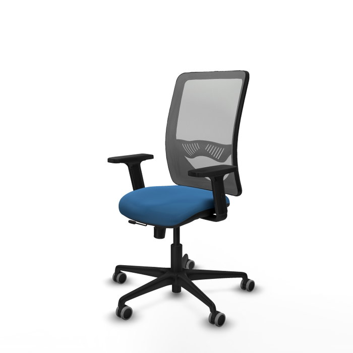 PIQUERAS Y CRESPO Silla de oficina Zulema con mecanismo Sincro/Traslack, Azul claro y Gris