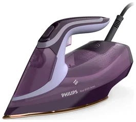 Philips Azur 8000 DST8021/30 Plancha de Vapor Violeta - 3000W, Suela SteamGlide Elite, 55 g/min Vapor Continuo, 240 g/min Golpe de Vapor