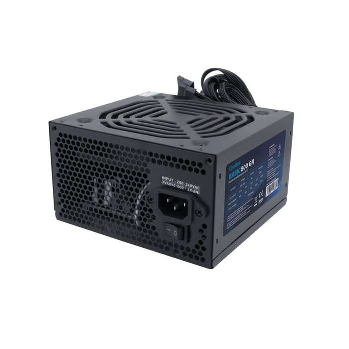 Coolbox ATX Basic 500 - Fuente de Alimentación ATX 500W, Ventilador 120mm Silencioso, Compatible con Intel y AMD