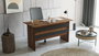 Hanah Home Vo1-Ba Mesa de Estudio Moderna Novedosa 140x73.8x60cm Nogal y Antracita Tablero Partículas Melamina 18mm