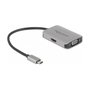 DeLOCK Divisor USB Type-C (Modo DP Alt) 1x HDMI + 1x VGA 4K Ultra HD 60 Hz