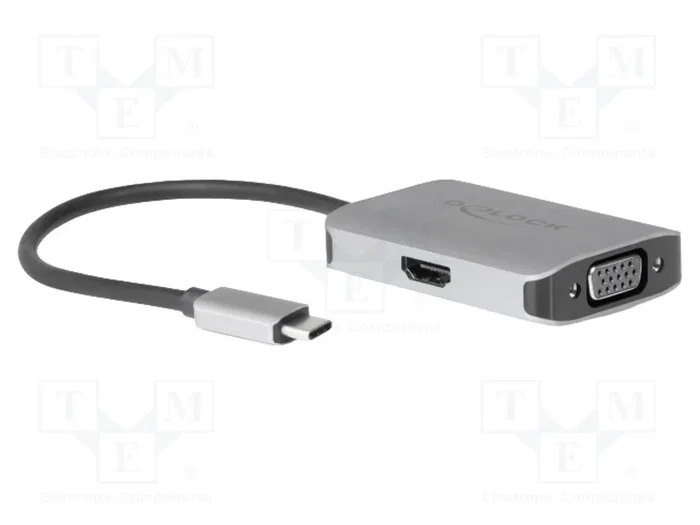 DeLOCK Divisor USB Type-C 1 x HDMI + 1 x VGA (Modo DP Alt) DeLOCK Divisor USB Type-C 1 x HDMI + 1 x VGA (Modo DP Alt)