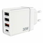 Verbatim Cargador de Pared 30W con 4 Puertos (1x USB-C y 3x USB-A) Blanco