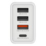 Verbatim Cargador de Pared 30W con 4 Puertos (1x USB-C y 3x USB-A) Blanco