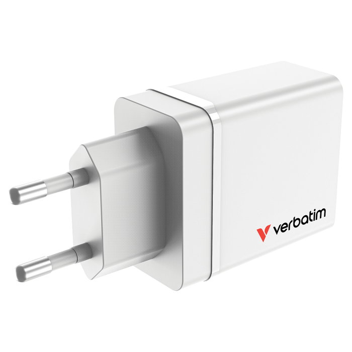 Verbatim Cargador de Pared 30W con 4 Puertos (1x USB-C y 3x USB-A) Blanco Verbatim Cargador de Pared 30W con 4 Puertos (1x USB-C y 3x USB-A) Blanco