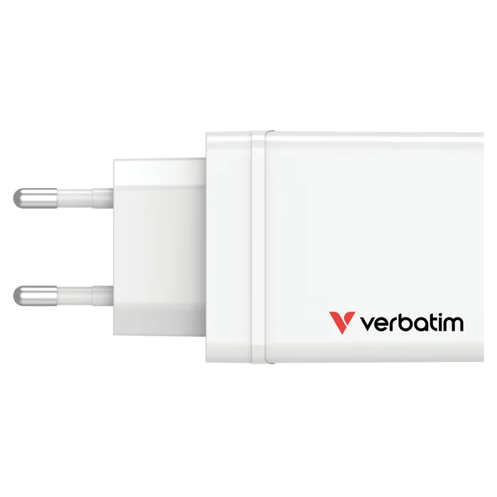 Verbatim Cargador de Pared 30 W con 4 Puertos (1xUSB-C y 3xUSB-A) Blanco