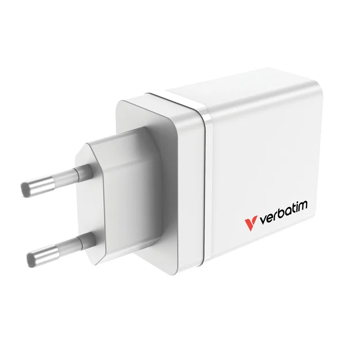 Verbatim Cargador de Pared 30 W con 4 Puertos (1xUSB-C y 3xUSB-A) Blanco