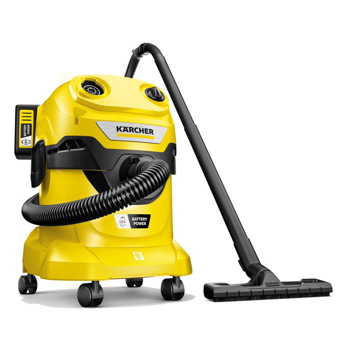 Kärcher WD 4-18 Dual Battery Set Aspiradora para Seco y Húmedo con 2 Baterías de 5.0 Ah y 2 Cargadores Kärcher WD 4-18 Dual Battery Set Aspiradora para Seco y Húmedo con 2 Baterías de 5.0 Ah y 2 Cargadores