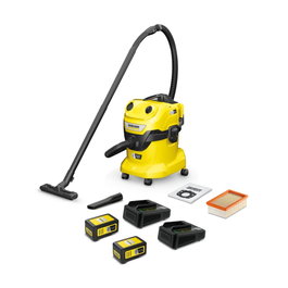 Kärcher WD 4-18 Dual Battery Set Aspiradora para Seco y Húmedo con 2 Baterías de 5.0 Ah y 2 Cargadores