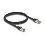 DeLOCK Cable de red RJ45 Cat.6A U/FTP ultraflexible con cubierta metálica 1 m negro