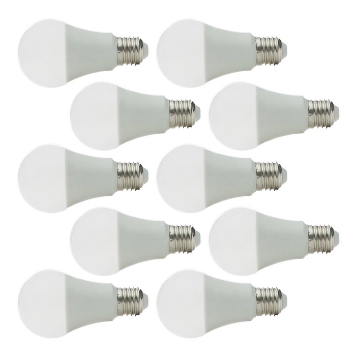 Greenice Pack 10 Lámparas LED Esféricas Aluminio/PC E27 7W Blanco Frío