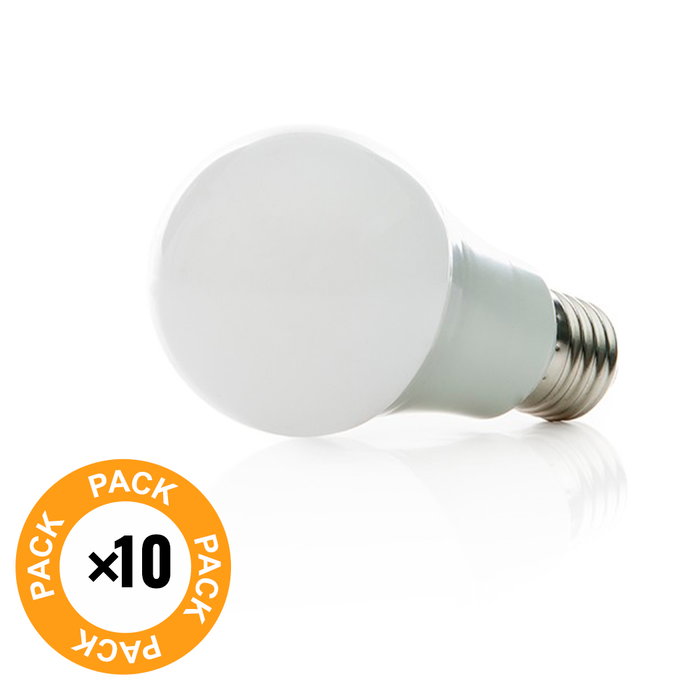 Greenice Pack 10 Lámparas LED Esféricas Aluminio/PC E27 7W Blanco Frío