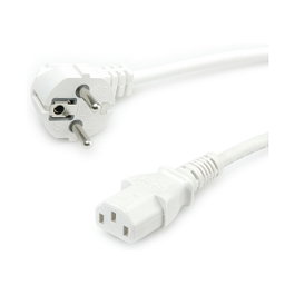 VALUE Cable de Alimentacion, Conector IEC Recto, Color Blanco, 1.8 m - Cable de Poder, Conector Macho IEC C13, Hembra C14