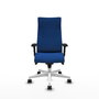 PIQUERAS Y CRESPO Sillón Albacete Azul con Mecanismo Sincro y Base Blanca