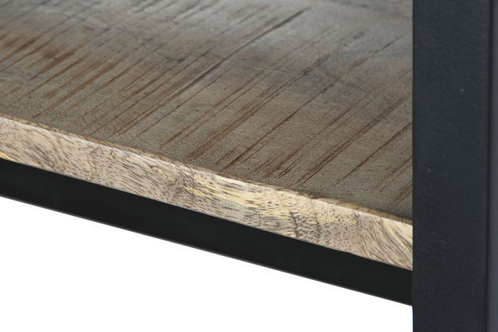 DKD Home Decor Estantería Loft Negro Natural 180 x 35 x 220 cm Metal Mango 5 Estantes DKD Home Decor Estantería Loft Negro Natural 180 x 35 x 220 cm Metal Mango 5 Estantes