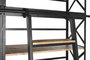 DKD Home Decor Estantería Loft Negro Natural 180 x 35 x 220 cm Metal Mango 5 Estantes