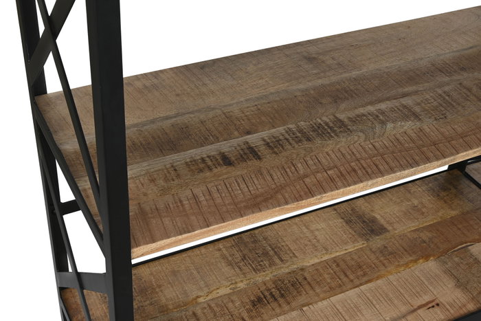 DKD Home Decor Estantería Loft Negro Natural 180 x 35 x 220 cm Metal Mango 5 Estantes DKD Home Decor Estantería Loft Negro Natural 180 x 35 x 220 cm Metal Mango 5 Estantes