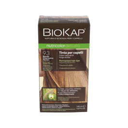 BIOKAP Tinte Rubio Muy Claro Dorado 9.3 Delicato para Cubrir Canas - 140 ml con Aceite de Argán y Proteínas Vegetales