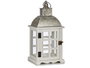 Giftdecor Farol de Madera Blanco Rectangular Mediano Alto 20 cm x 40 cm x 14 cm (Set de 6)