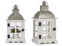 Giftdecor Farol de Madera Blanco Rectangular Mediano Alto 20 cm x 40 cm x 14 cm (Set de 6)