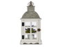Giftdecor Farol de Madera Blanco Rectangular Mediano Alto 20 cm x 40 cm x 14 cm (Set de 6)