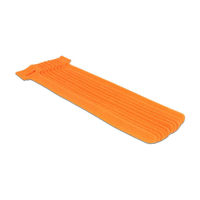 DeLOCK Bridas de velcro 200 mm x 12 mm Naranja (10 unidades)