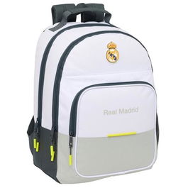 Safta Mochila Doble Adaptable a Carro Real Madrid Equipación 25-26 con Compartimentos y Bolsillo Lateral