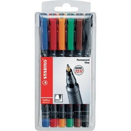 Stabilo Marcador Permanente Punta Fina 842/6 Surtido Multicolor 6 Unidades