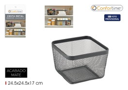 Confortime Cesta Metal Ordenación 24.5x24.5x17