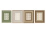 DKD Home Decor Set de Marcos de Fotos 13x18 con Cristal, Surtido de 4 Colores